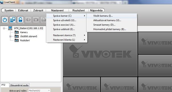VIVOTEK ST7501 - vložení IP kamery