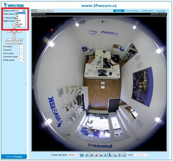 IP kamera VIVOTEK FE8172 - módy zobrazení